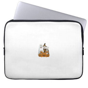 Great Pyrenees Dog Ghost Witch Halloween Matching Laptop Sleeve