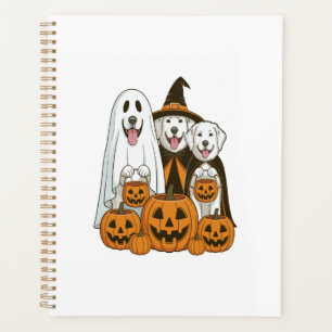 Great Pyrenees Dog Ghost Witch Halloween Matching Planner