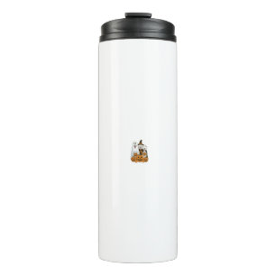 Great Pyrenees Dog Ghost Witch Halloween Matching Thermal Tumbler