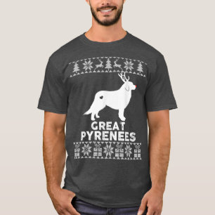 Great Pyrenees Dog Pet Lover Reindeer Ugly Christm T-Shirt
