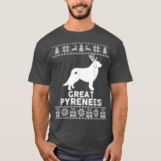 Great Pyrenees Dog Pet Lover Reindeer Ugly Christm T-Shirt