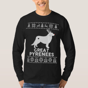 Great Pyrenees Dog Pet Lover Reindeer Ugly Christm T-Shirt
