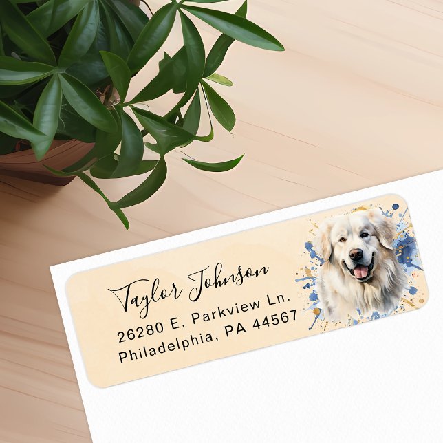 Great Pyrenees Dog Return Address Label (Creator Uploaded)