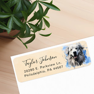Great Pyrenees Dog Return Address Label