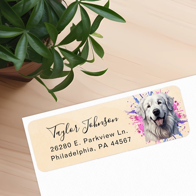 Great Pyrenees Dog Return Address Label (Creator Uploaded)