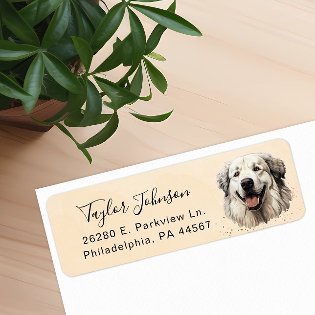 Great Pyrenees Dog Return Address Label (Creator Uploaded)