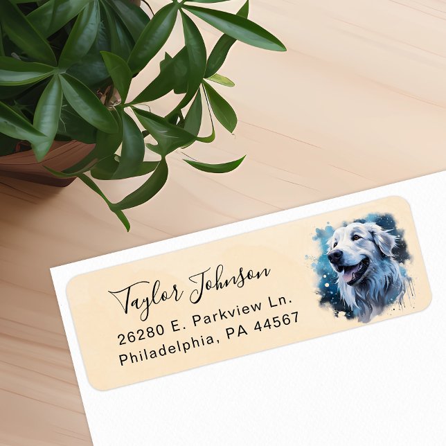 Great Pyrenees Dog Return Address Label (Creator Uploaded)