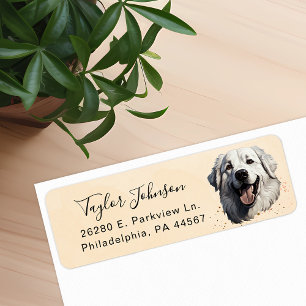 Great Pyrenees Dog Return Address Label