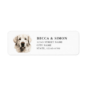Great Pyrenees Dog Return Address Label