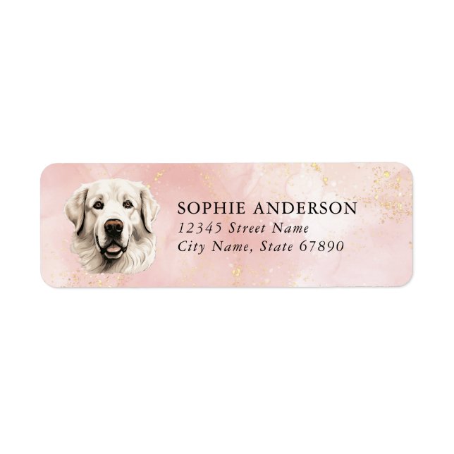 Great Pyrenees Dog Return Address Labels (Front)