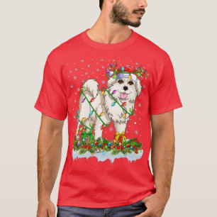 Great Pyrenees Dog Santa Hat Reindeer Christmas Li T-Shirt