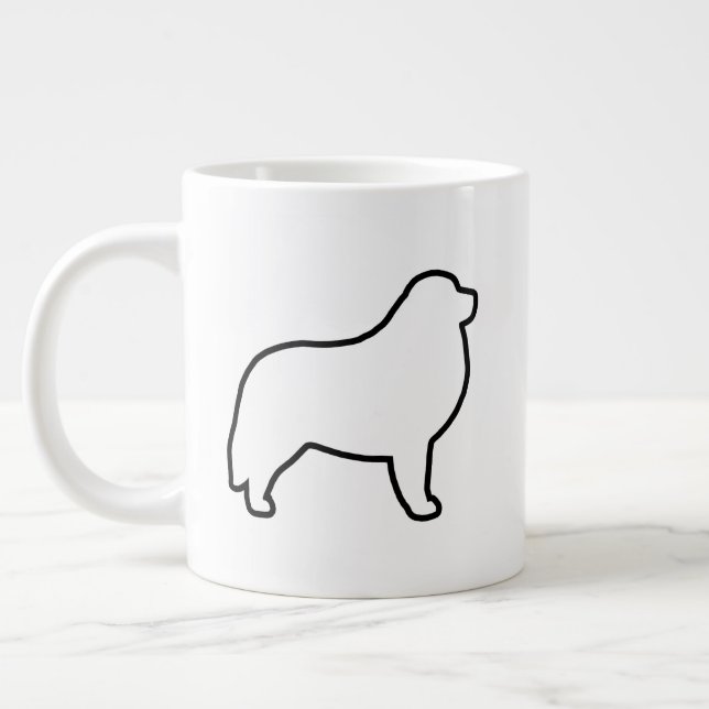 Great Pyrenees Dog Silhouettes Large Coffee Mug (Left)
