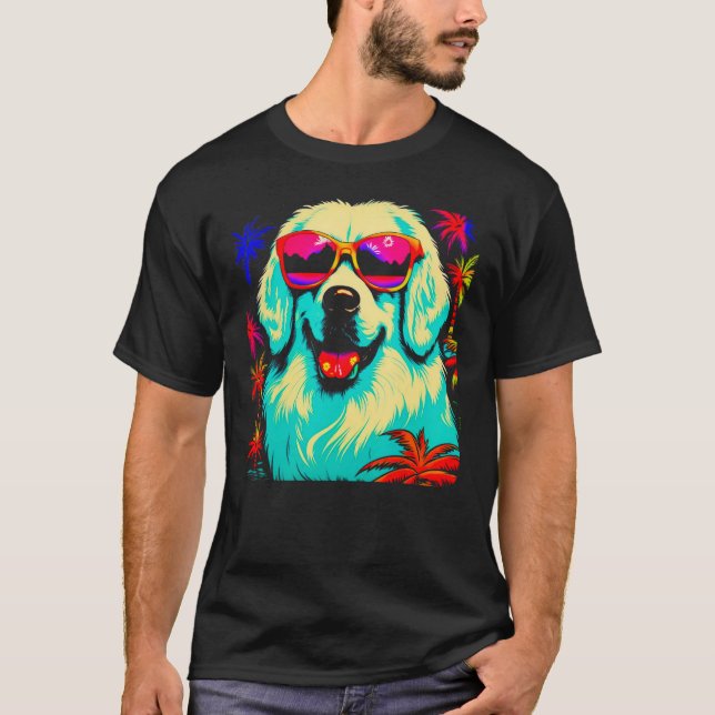 Great Pyrenees Dog Summer Party T-Shirt (Front)