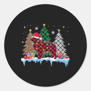 Great Pyrenees Dog Tree Christmas Lights Fun Xmas Classic Round Sticker