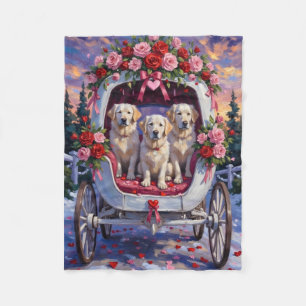 Great Pyrenees Dog Valentine's Day Fleece Blanket