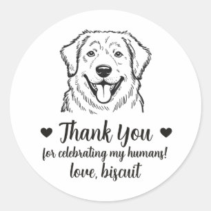 Great Pyrenees Dog Wedding Favour Stickers