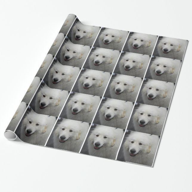 Great Pyrenees Dog Wrapping Paper (Unrolled)