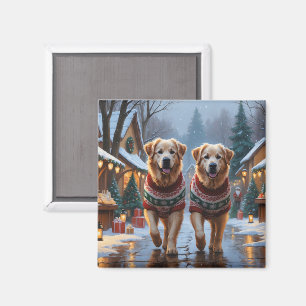Great Pyrenees Dogs Christmas Snow Holiday  Magnet