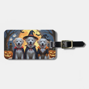 Great Pyrenees Dogs Pumpkin Halloween Funny  Luggage Tag