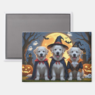 Great Pyrenees Dogs Pumpkin Halloween Funny Magnet