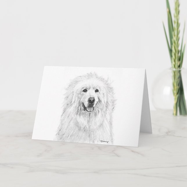 Great Pyrenees Drawing Card (Front)