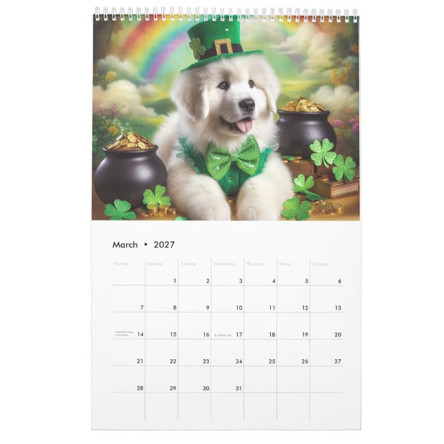 Great Pyrenees Fun Calendar (Mar 2027)