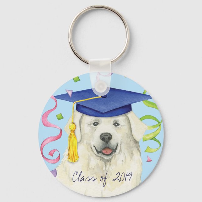 Great Pyrenees Graduate Key Ring (Front)