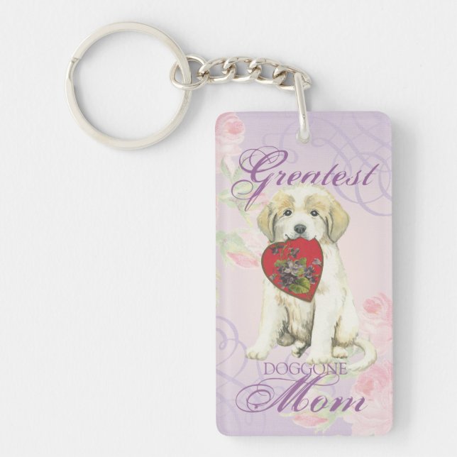Great Pyrenees Heart Mum Key Ring (Front)
