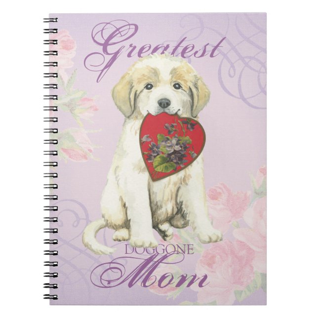 Great Pyrenees Heart Mum Notebook (Front)