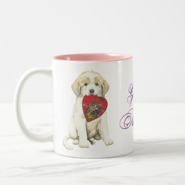 Great Pyrenees Heart Mum Two-Tone Coffee Mug (Left)