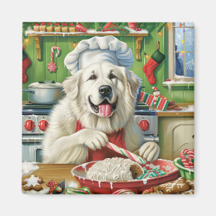 Great Pyrenees Holiday Baking: Festive Christmas Magnet