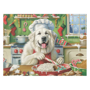 Great Pyrenees Holiday Baking: Festive Christmas Tablecloth
