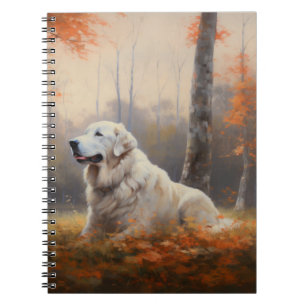 Great Pyrenees in Autumn Leaves Fall Inspire Notebook