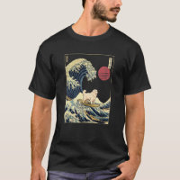 Great Pyrenees Japanese Kanagawa Wave Surf Dog