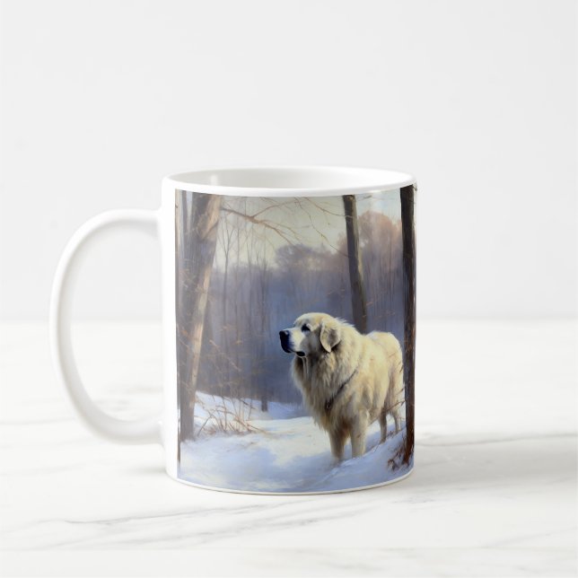 Great Pyrenees Let It Snow Christmas  Coffee Mug (Left)