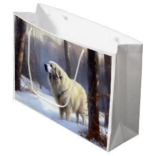 Great Pyrenees Let It Snow Christmas Large Gift Bag