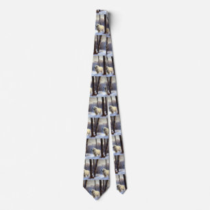 Great Pyrenees Let It Snow Christmas Tie