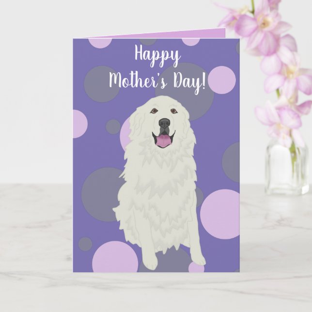 Great Pyrenees Mother’s Day  Card (Orchid)