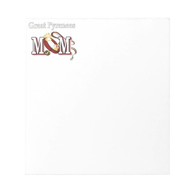 Great Pyrenees Mum Notepad (Front)