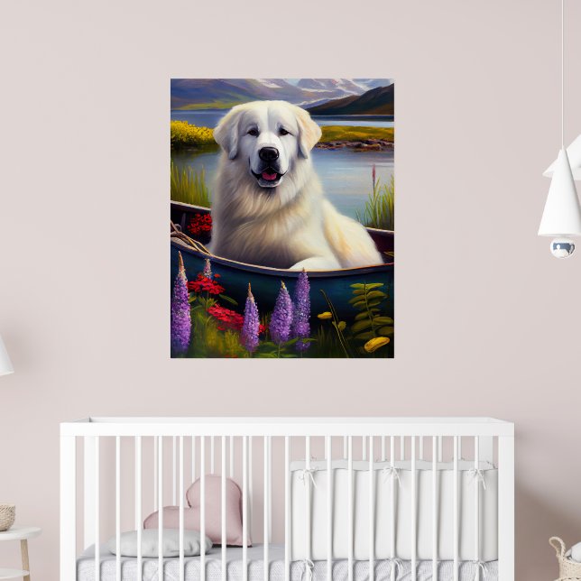 Great Pyrenees on a Paddle: A Scenic Adventure Poster (Nursery 2)