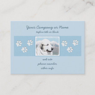 Great Pyrenees Painting - Original Dog Art Business Card