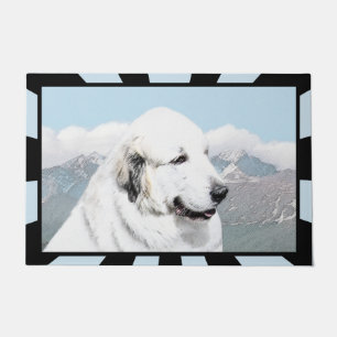 Great Pyrenees Painting - Original Dog Art Doormat