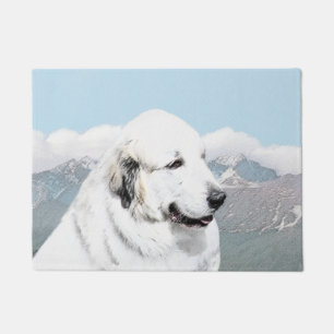 Great Pyrenees Painting - Original Dog Art Doormat