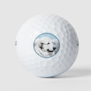 Great Pyrenees Painting - Original Dog Art Golf Balls