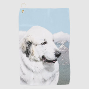 Great Pyrenees Painting - Original Dog Art Golf Towel