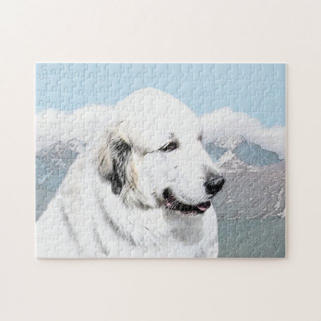 Great Pyrenees Painting - Original Dog Art Jigsaw Puzzle (Horizontal)