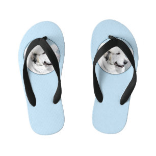 Great Pyrenees Painting - Original Dog Art Kid's Thongs
