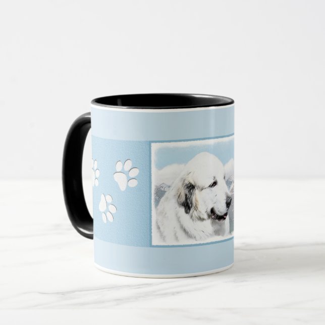 Great Pyrenees Painting - Original Dog Art Mug (Front Left)