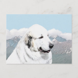 Great Pyrenees Painting - Original Dog Art Postcard