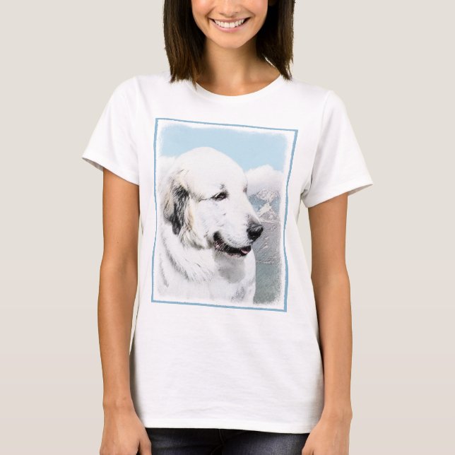 Great Pyrenees Painting - Original Dog Art T-Shirt (Front)